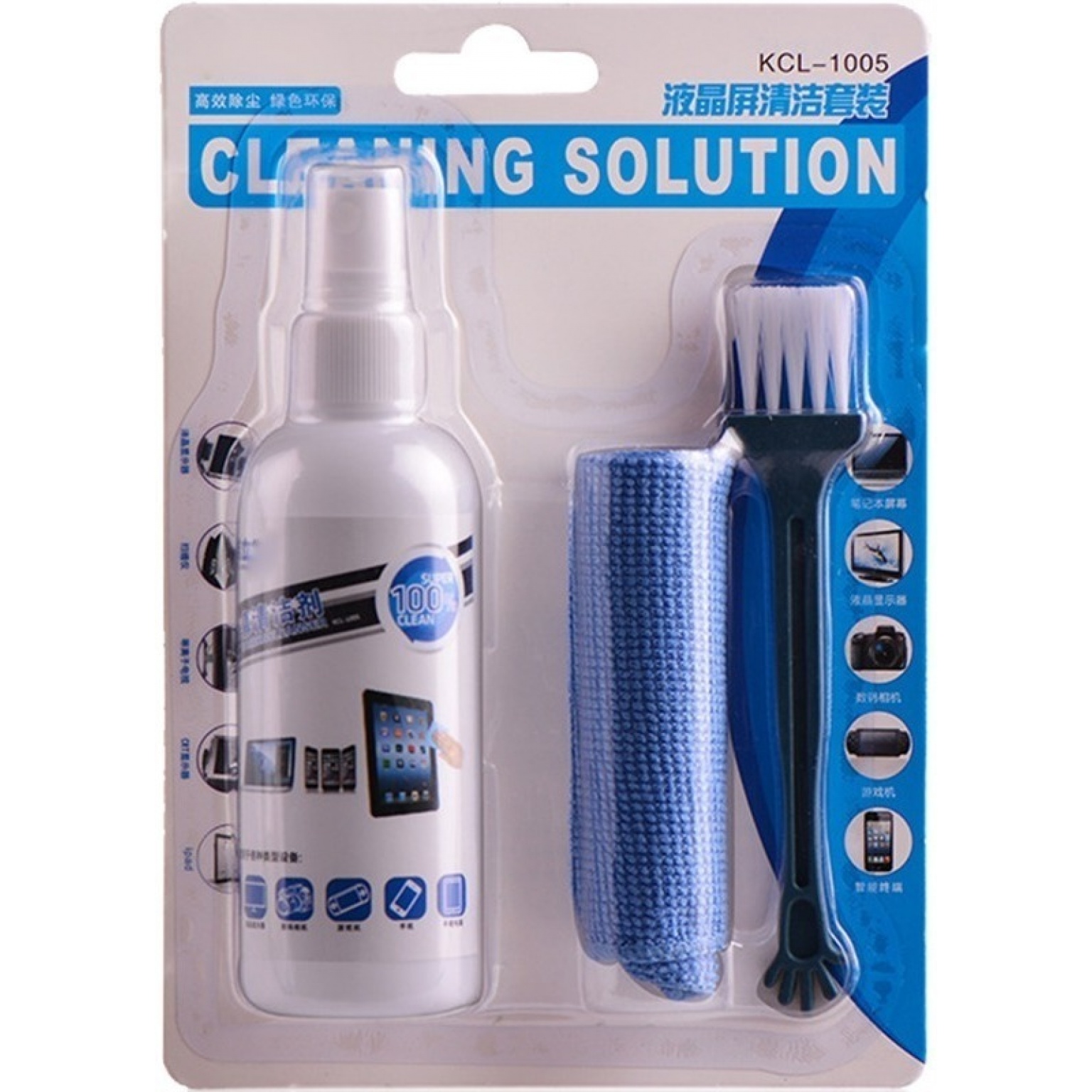 Kit Limpiador De Pantallas 120 Ml - Spray Y Paño De Microfibra, Para Móviles, Tablets, TVs, Pantallas Táctiles